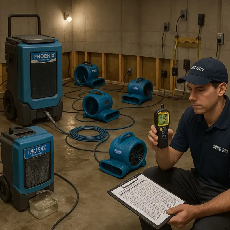 Structural Drying and Dehumidification process in Plains, KS